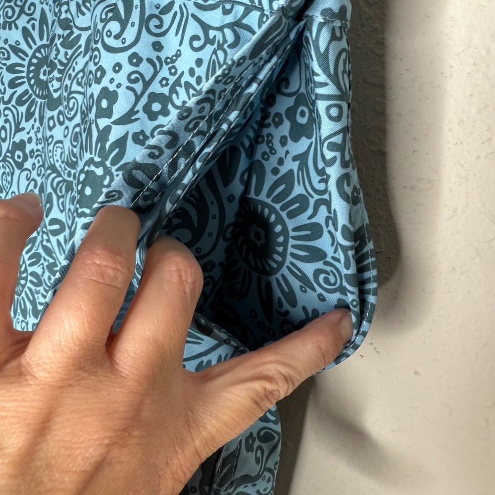 RipSkirt Women's Blue Floral Print Skirt with Pockets adjustable waist Size L - Picture 4 of 7